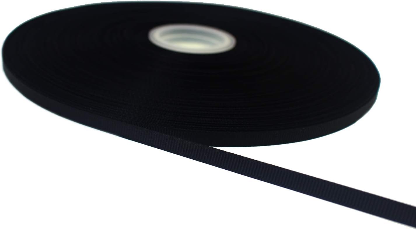 Jesep One Roll 100 Yards 1/4" Soild Grosgrain Ribbon Boutique Gift Wrapping Package Ribbon, DIY Crafts Bow Hair Headband Accessories Assorted Ribbon#30(1/4" 6mm, Black)