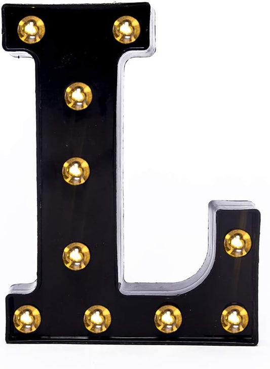 Foaky Black LED Marquee Number Lights Sign Light Up Marquee Number Lights Sign for Night Light Wedding Birthday Party Battery Powered Christmas Lamp Home Bar Decoration