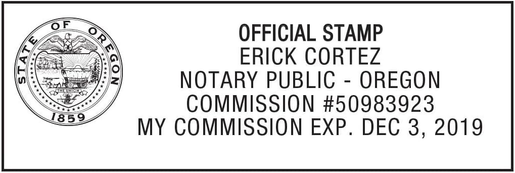 MaxMark Notary Stamp for State of Oregon- Self Inking Stamp