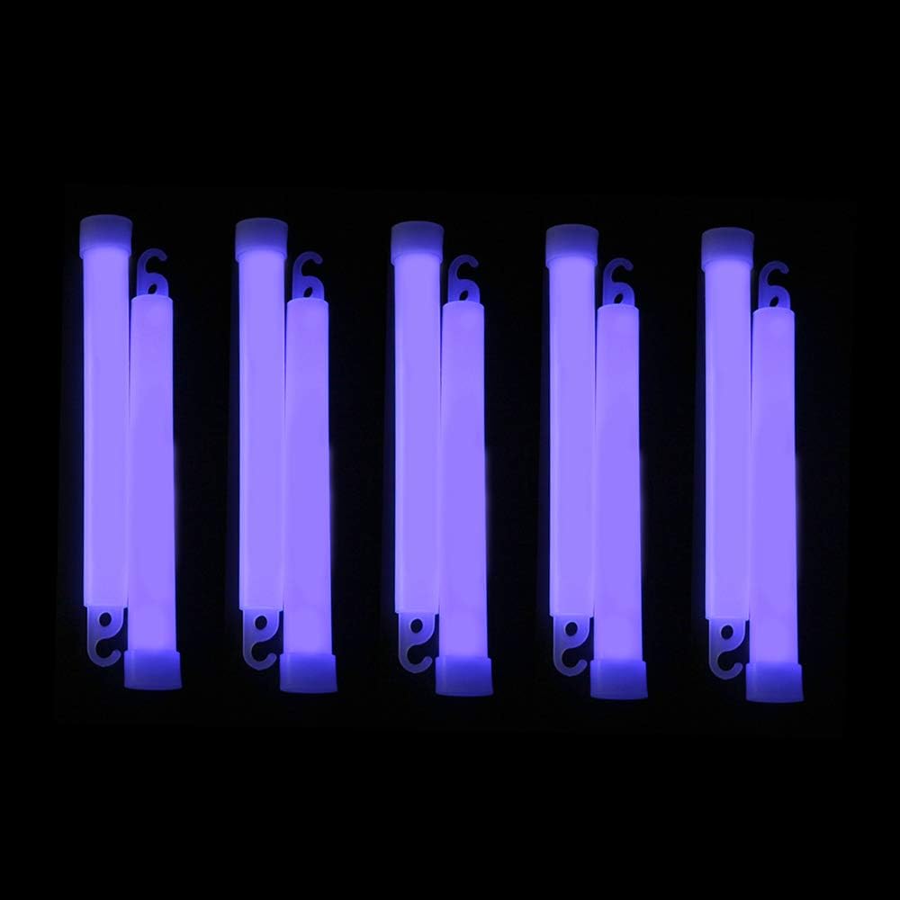 novelinks 50 Pcs 6'' Premium Glow Sticks Bulk - Ultra Bright Large Glow Necklaces Light up Glow in The Dark , Emergency Glow Sticks, Long-lasting Lighting Waterproof(Blue)