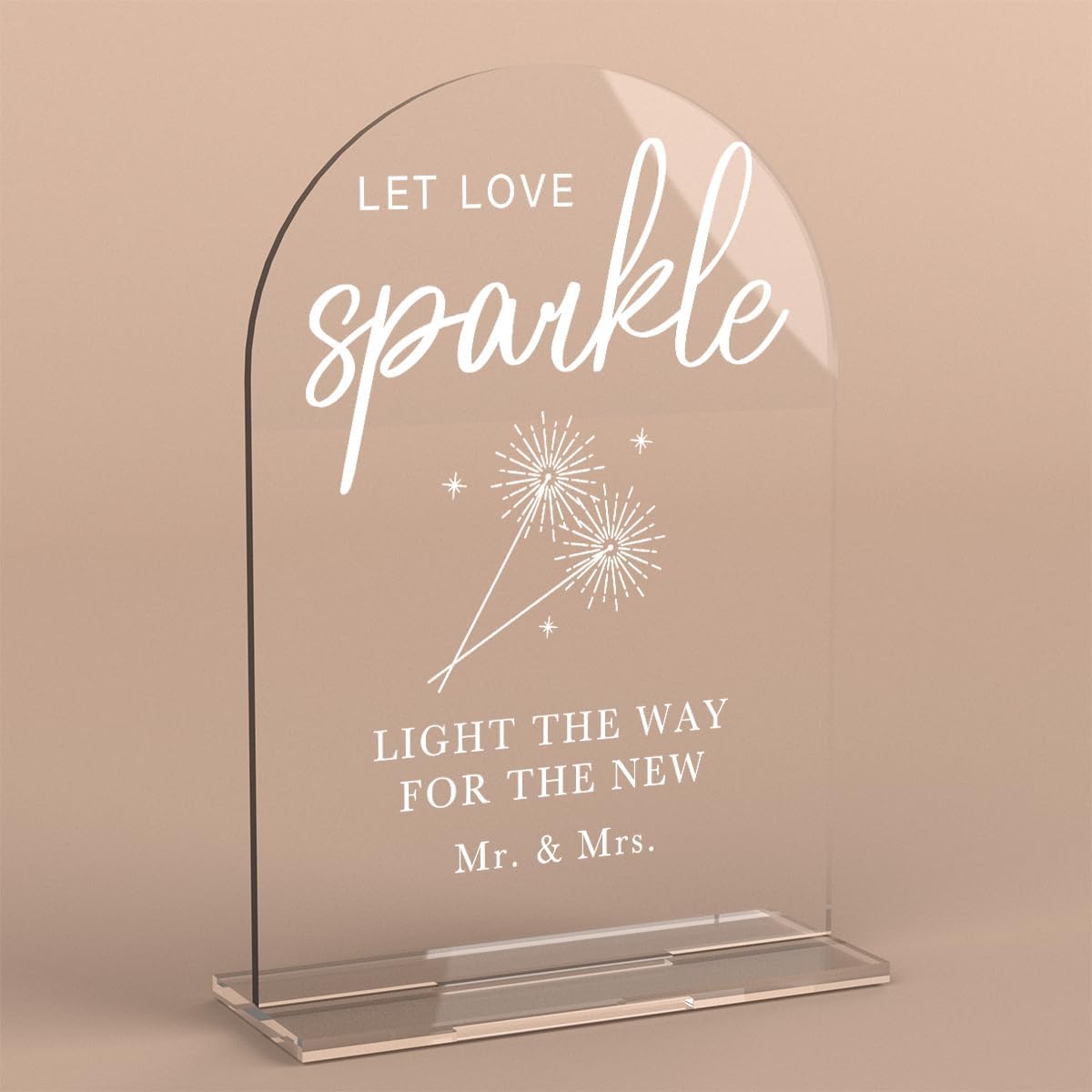 Acrylic Wedding Sign Wedding Signs for Ceremony Let Love Sparkle Sign for Wedding, Modern Calligraphy Arch Acrylic Table Top Sign for Wedding Reception and Event Party Table