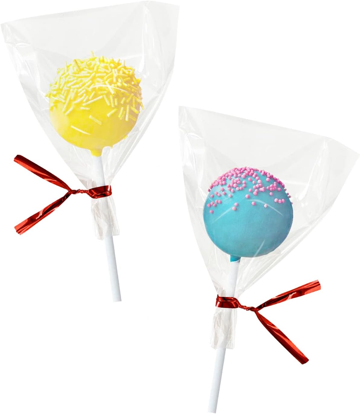 XLSFPY 100PCS Clear Cellophane Treat Bags with 100PCS Twist Ties, 3x4 OPP Rice Crispy Bags for Gift Goodie Favor Candy Cake Pop Birthday Party Cookies Christmas New Year Wedding Party (3'' x 4'')