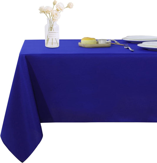 Fitable Rectangle Tablecloth Stain and Wrinkle Resistant Washable Polyester Table Cloth for Buffet Parties and Camping (60x84 inch, Sapphire)