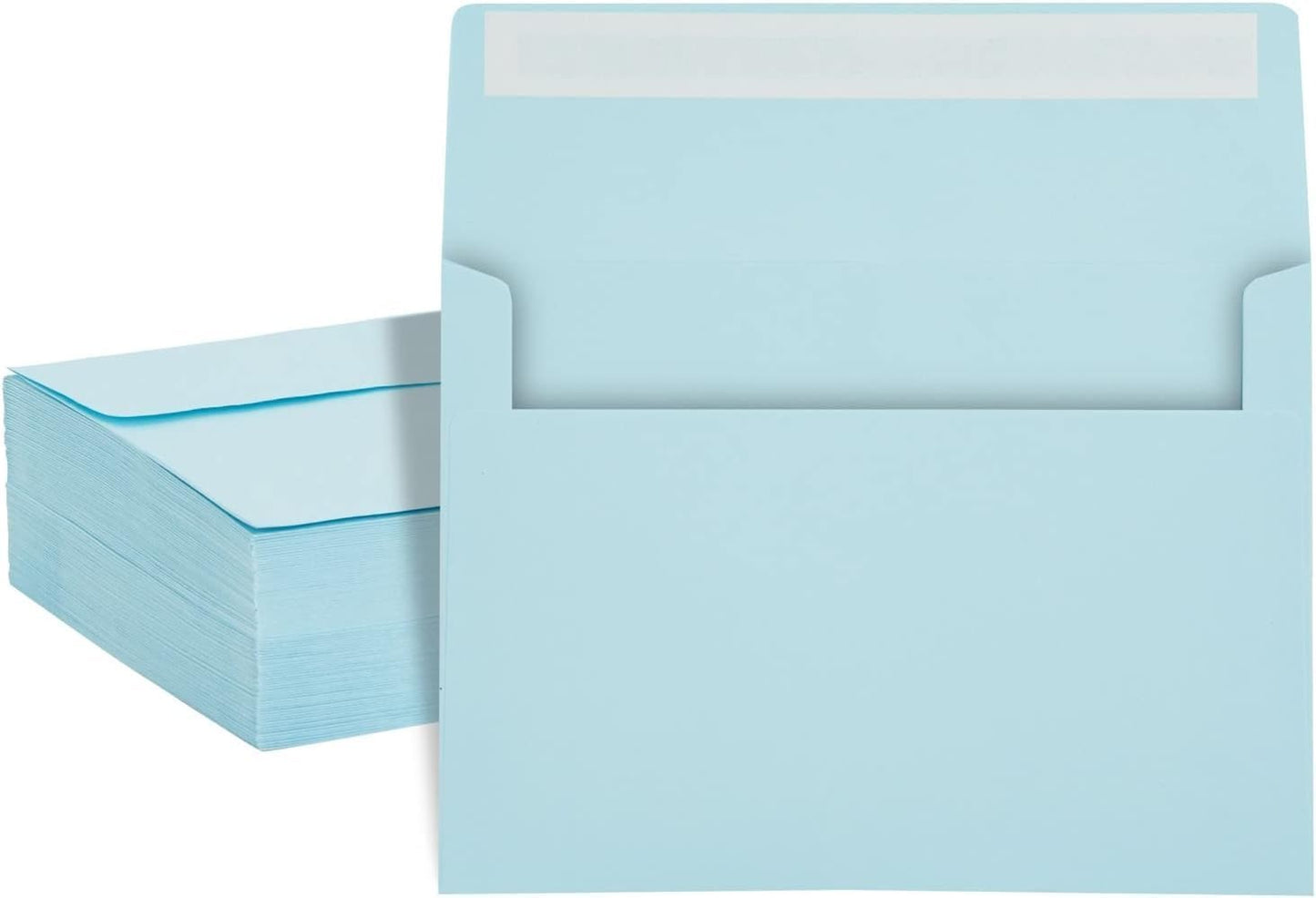 A7 Invitation Envelopes - Peel & Press - 24lb Heavy Duty Envelopes for Wedding Baby Shower Birthday Invitations - 5 1/4" x 7 1/4" (Pastel Blue, 100)