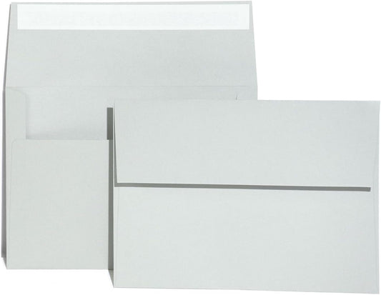 A7 Gray Invitation 5x7 Envelopes - Self Seal, Square Flap,Perfect for 5x7 Cards, Weddings, Birthday, invitations, Graduation, Baby Shower, 5.25 x 7.25 Inches, 100 Pack, (Gray)