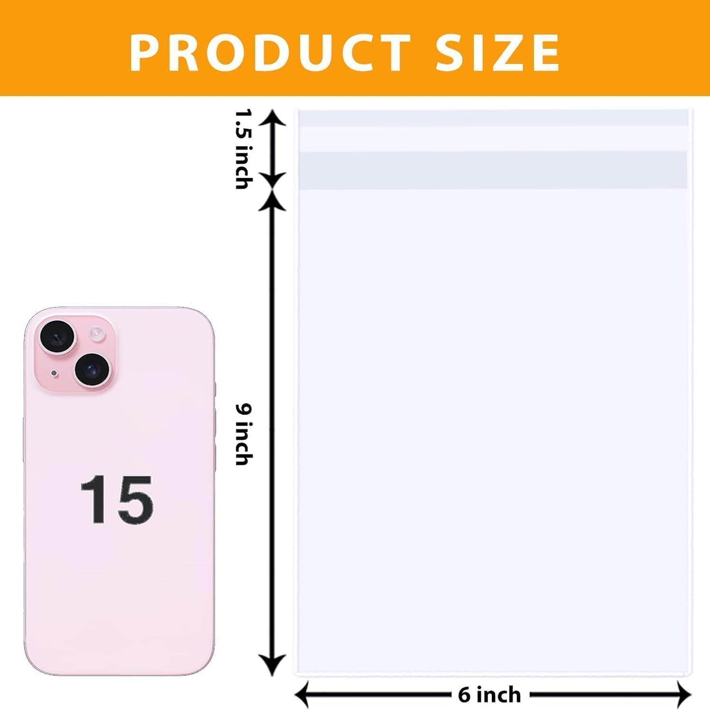 PigPotParty 6''x 9" Clear Plastic Cellophane Gift Wrap Bags, 100 Pcs Small Self Sealing Cookie Bags for Gift, Party favor, Candy, Treat, Goodies, Snack, Self Adhesive Resealable