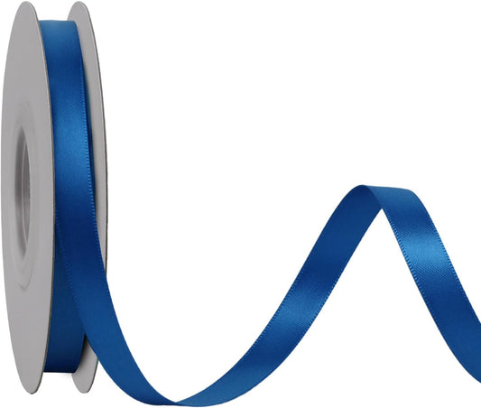 LaRibbons 3/8 Inch 25 Yard Double Faced Satin Ribbon,Royal Blue Small Satin Craft Fabric Ribbon for Gift Wrapping Floral Bouquets Wedding Party Decoration