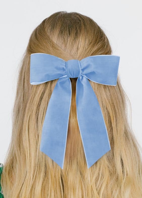 Light Blue Velvet Ribbon 1.5'' 25 Yards for Christmas Tree, Gift Wrapping, Flower Bouquet, Wreath Decorations, Bow Making