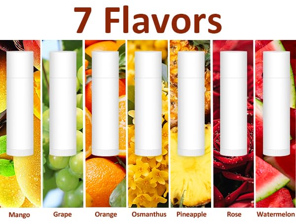 350 Pack Lip Balm Unlabeled, Natural Lip Balm Bulk Blank Tube, Personalized Lip Balms for Party Favors Adults and Bridal Shower Favors or Baby Shower Gifts-7 Flavors
