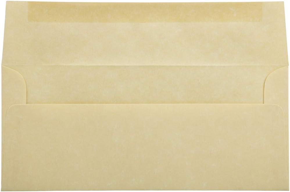 JAM PAPER #10 Business Parchment Envelopes - 4 1/8 x 9 1/2 - Antique Gold Recycled - 50/Pack