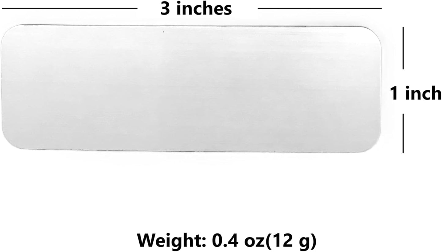 Custom Laser Engraved Name Tag Badges for Business or Employees Position Identification - Personalized Text for Your Name Plate or ID Tags, 1 x 3 inches, Made in CA, USA (Silver, 1 x 3 inches)