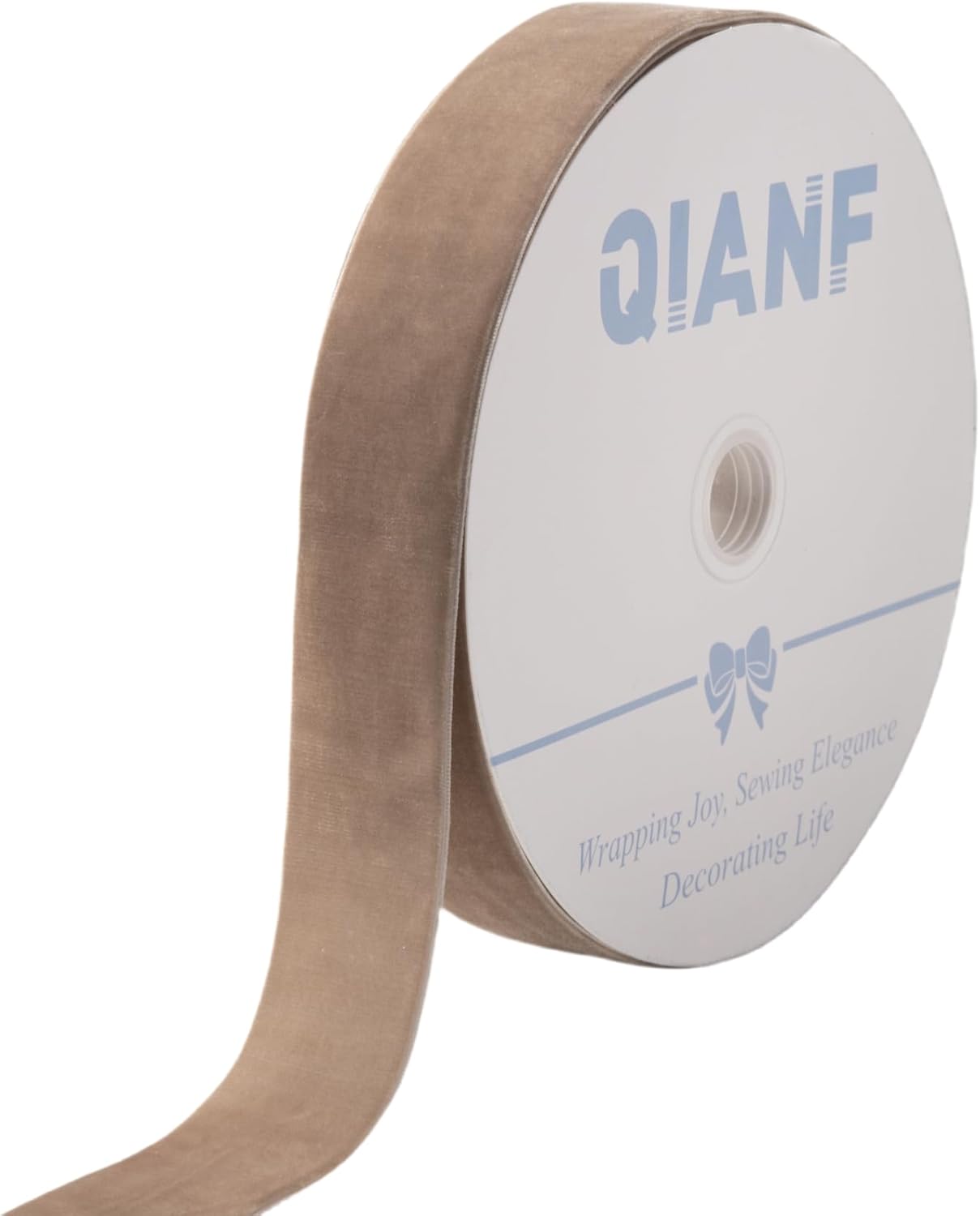 Vintage Camel Velvet Ribbon Christmas Ribbon for Gift Wrapping Crafts Christmas Tree Ornaments Garland Decorations, 1-1/2 Inch X 25Yd