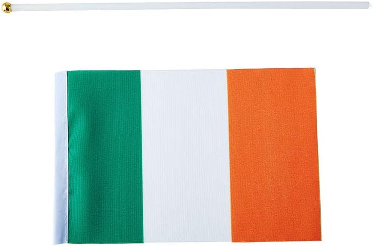 Ireland Flag Irish Flag, Small Mini Handheld Ireland Flags on Stick, Ideal for Party Parades Sports Events Patriotic Festival Decorations