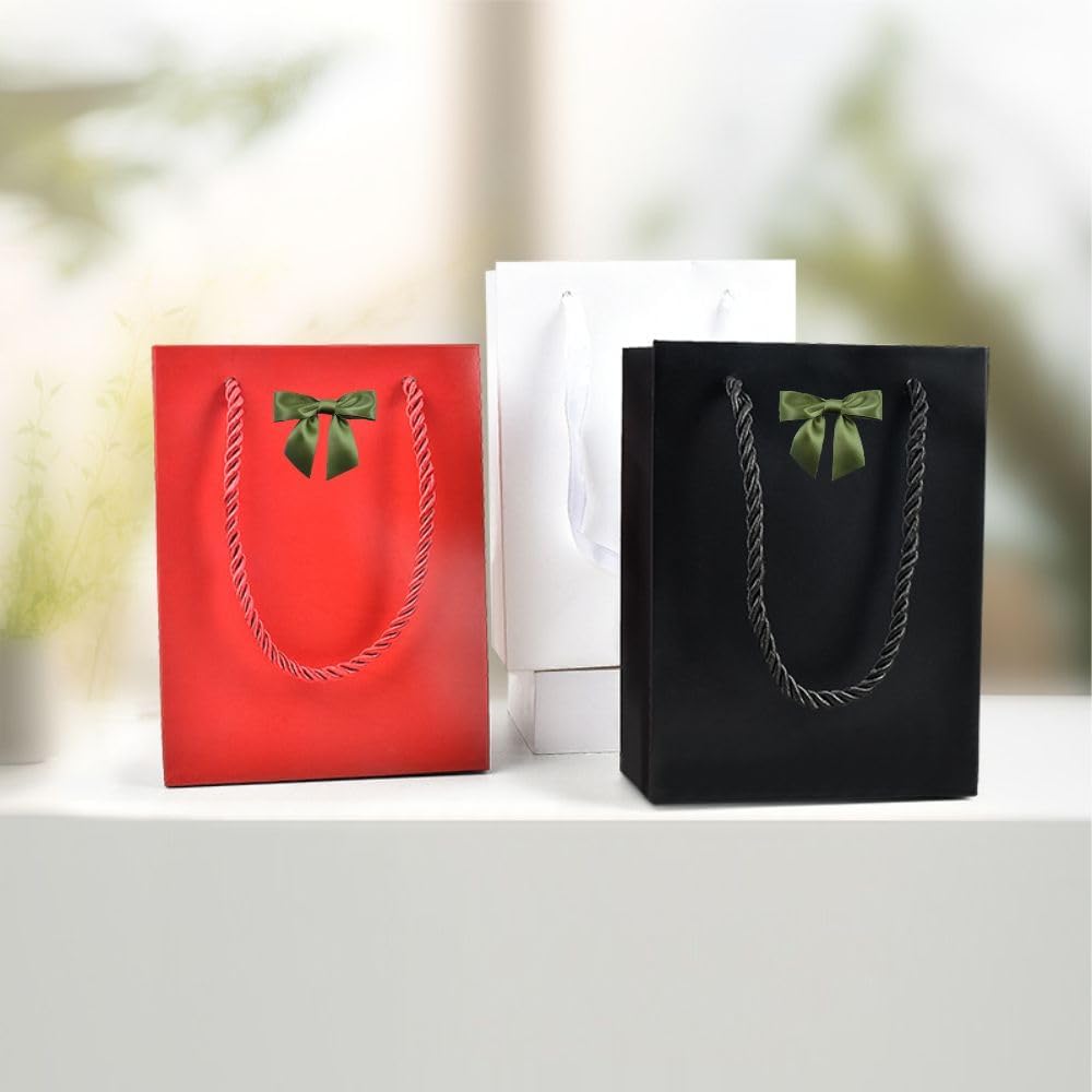 2.5" Hgzgch Sage Green Satin Ribbon Bow for Gift Wrapping, Premade Bows for Crafts, Cake, Party Favors, Handmade Bows with Double-Sided Tape, Self Adhesive Bows for Presents, Treats, Christmas - 50pcs