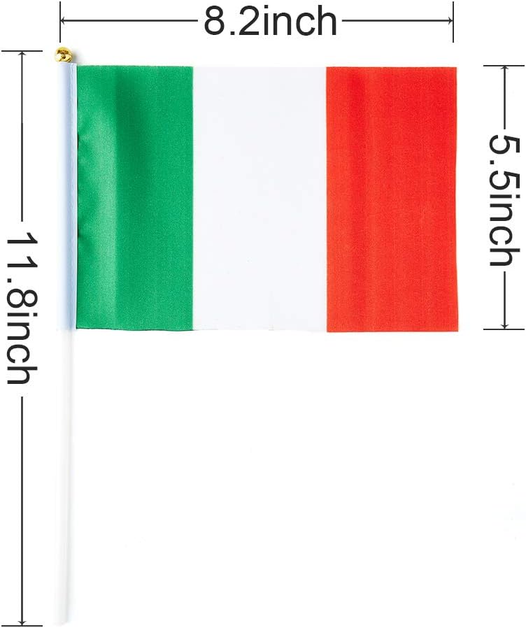 Italy Flag Italian Flag, Small Mini Handheld Italy Flags on Stick, Ideal for Party Parades Sports Events Patriotic Festival Decorations