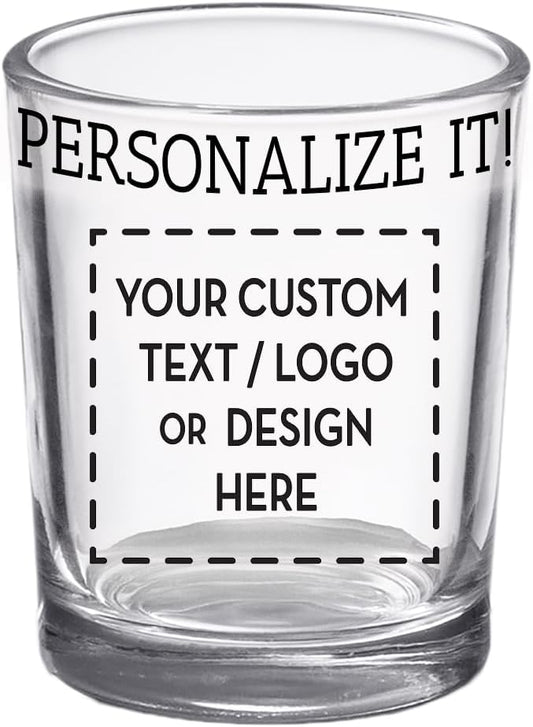 Custom Image Shot Glass 2.5oz, Personalized with Your Logo, Company Design, Picture, Text, Monogram, Customized Photo Printed Unique Gift For Coworkers
