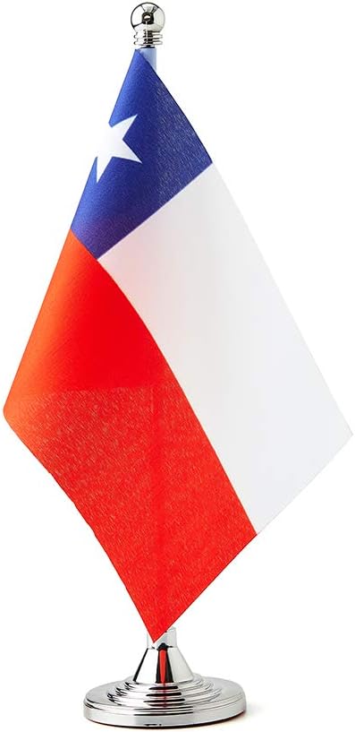 Chile Flag Chilean Flags, Small Mini Chilean Desk Flag, Used for Table Office Classroom Home Patriotic Events Decorations