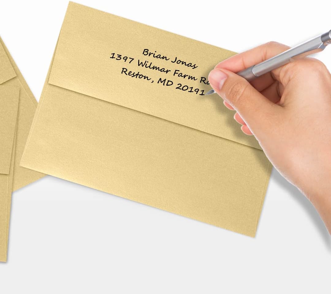 LUXPaper A7 Invitation Envelopes | Peel & Press | 5 1/4" x 7 1/4" | Blonde Metallic | 80lb. Text | 250 Qty