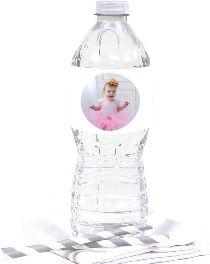 Andaz Press Personalized Favors 20-Pack Custom Photo Water Bottle Labels & Stickers for Events & Parties