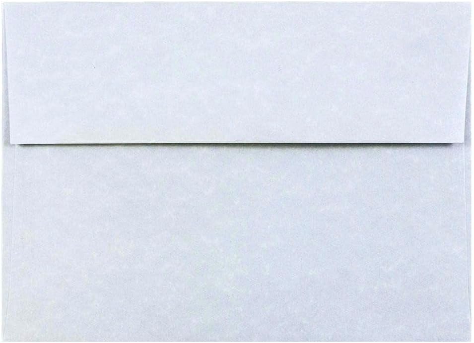 JAM PAPER A7 Parchment Invitation Envelopes - 5 1/4 x 7 1/4 - Blue Recycled - 50/Pack