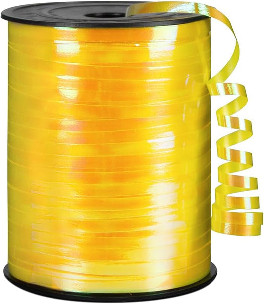 KMER LIFE Yellow Gradient Curling Ribbon, 1/5" Wide x 500 Yards Christmas Curling Ribbons for Gift Wrapping, Party Decoration, Balloon String, Crafting, Balloon Ribbons for Florist Flower (1 Roll)
