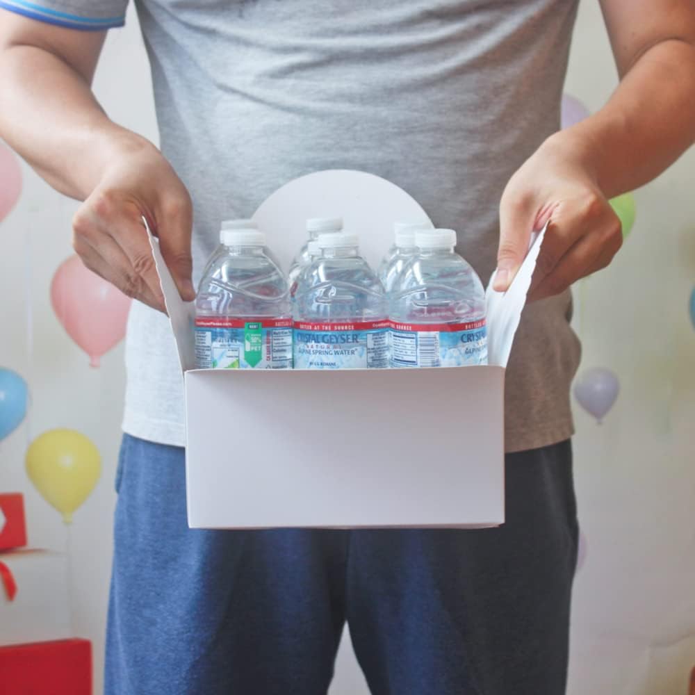 WEWILUCK Large White Gift Box, 10 Pack Decorative Gift Boxes with Ribbons for Presents Bulk(8x8x4 Inches)