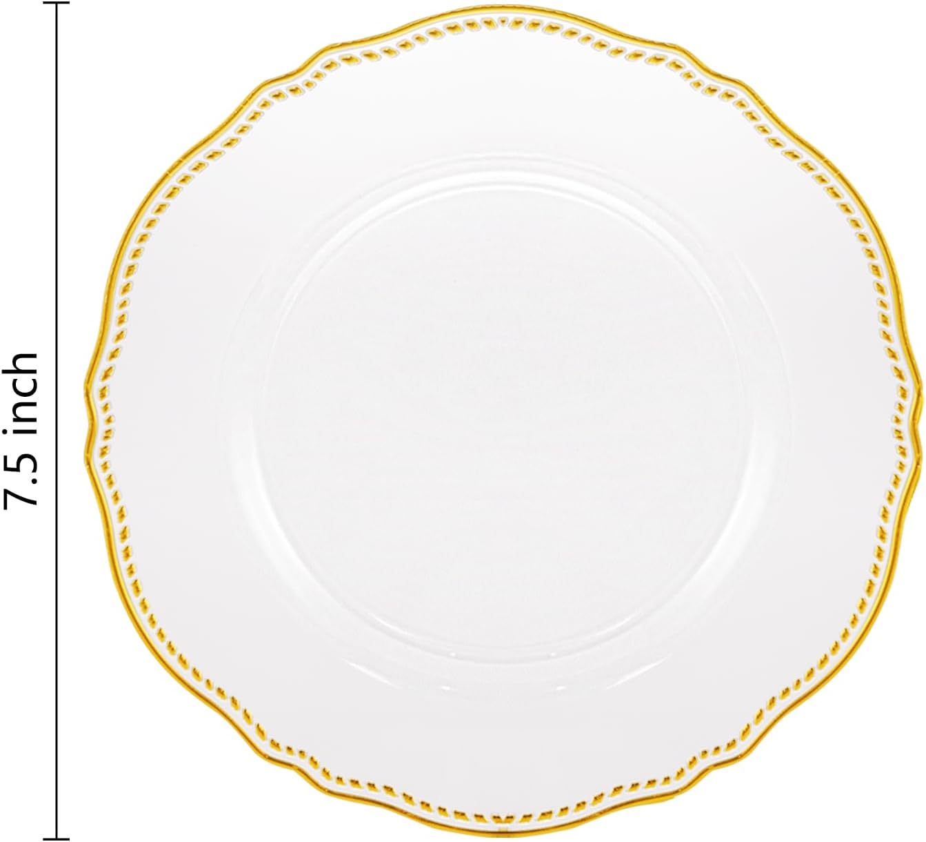 Hioasis 60pcs Clear Plastic Plates - Clear and Gold Disposable Dinnerware with Gold Rim, Heavy-duty, 7.5 inch, Dessert Plates for Party & Wedding