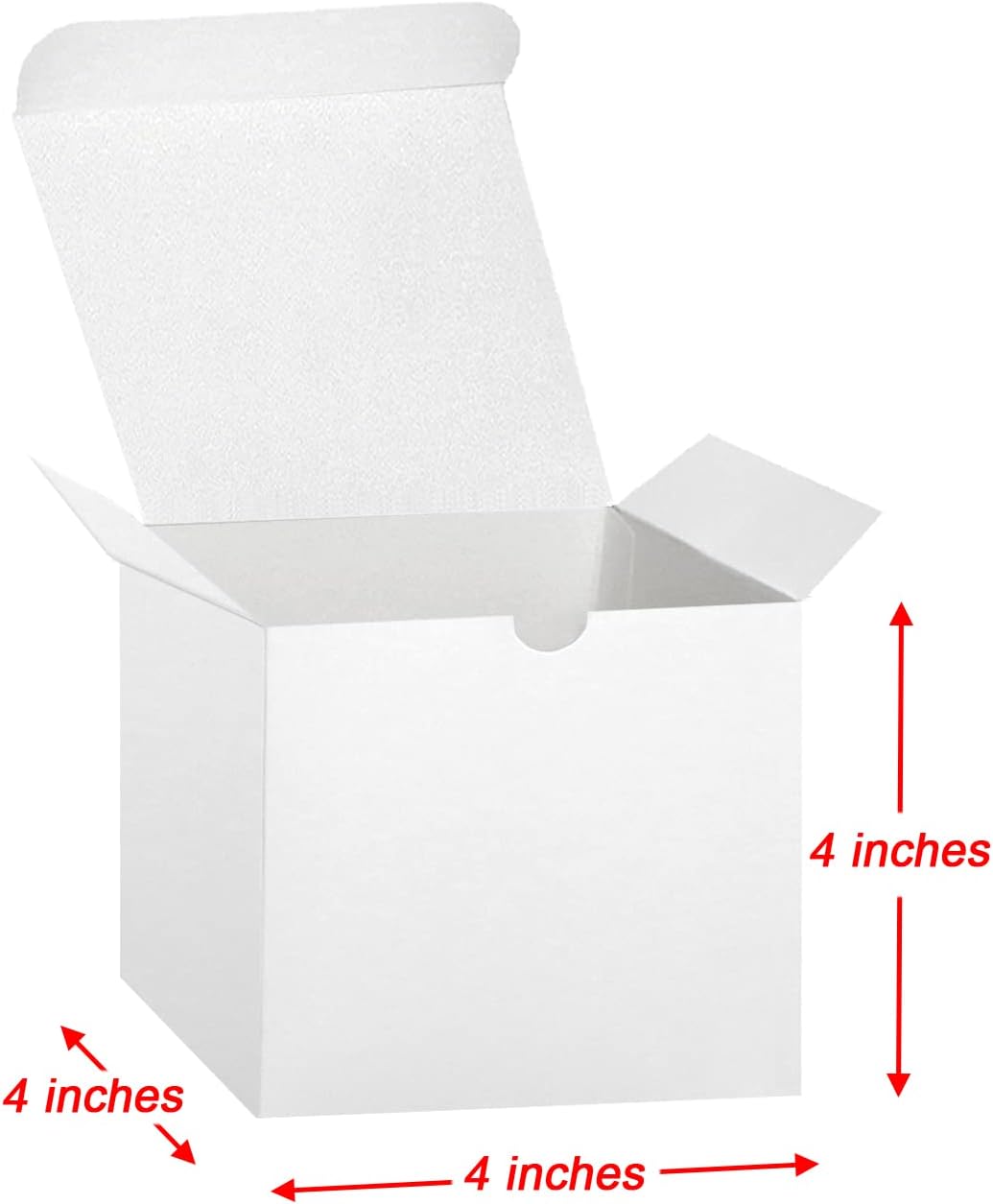 Bonfasvo Gift Boxes 30 Pack 4x4x4 inches White Fold Kraft Paper Boxes Bridesmaids Proposal Box Cupcake Boxes Easy Assemble Boxes with Lids for Wedding Birthday Party Christmas