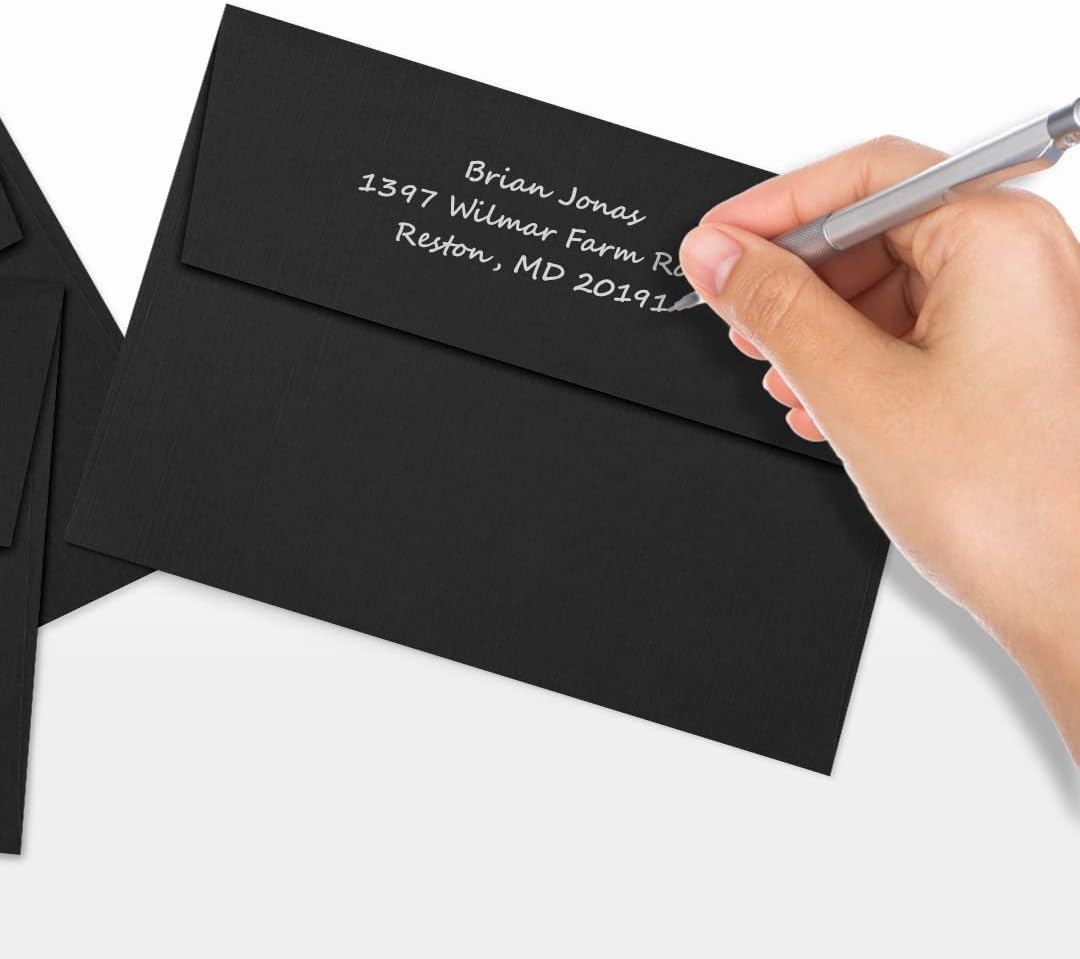 LUXPaper A7 Invitation Envelopes | Peel & Press | 5 1/4" x 7 1/4" | Black Linen | 80lb. Text | 50 Qty