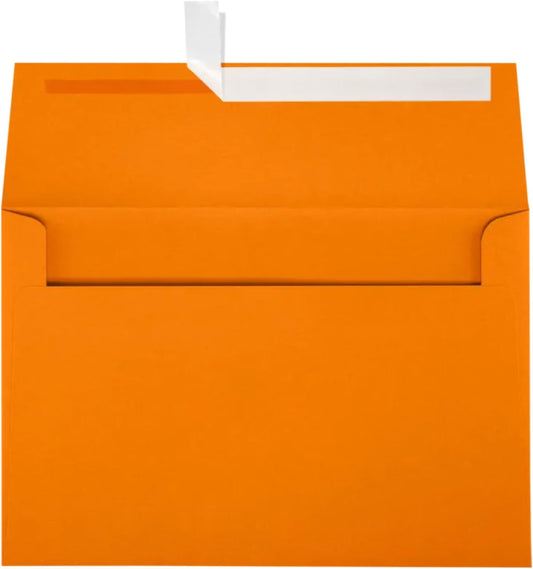 LUXPaper A10 Invitation Envelopes | Peel & Press | 6" x 9 1/2" | Mandarin Orange | 80lb. Text | 50 Qty
