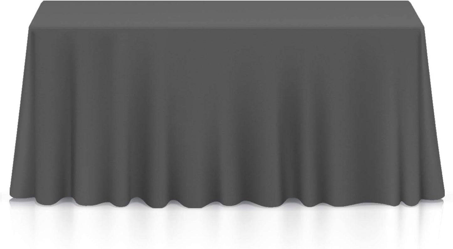 Lann's Linens - 10 Premium 90" x 132" Tablecloths for Wedding/Banquet/Restaurant - Rectangular Polyester Fabric Table Cloth - Dark Gray