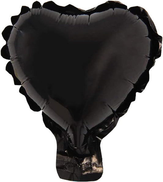 50 pcs 5inch Black Heart Shape Foil Mylar Balloons for birthday party decorations, Wedding decorations, engagement party, celebration, holiday, show, party activities.