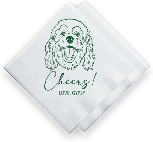 Luxury Custom Pet Wedding Cocktail Napkins, Personalized Wedding Napkins, Cocktail Bridal Shower Decor, Bridal Shower Decorations, Engagement Party Style 7