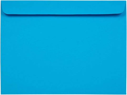 JAM PAPER 9 x 12 Booklet Colored Envelopes - Blue - 50/Pack
