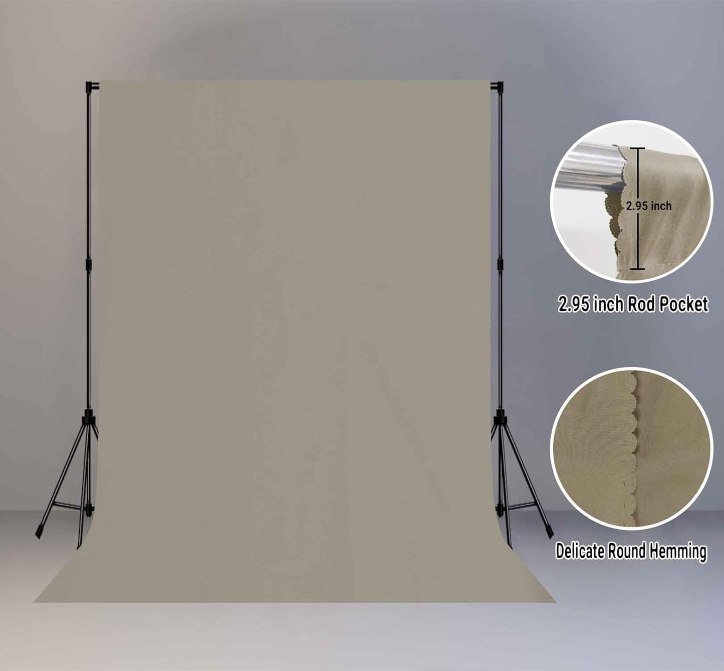 5x7FT Gray Screen Backdrop Photo Background, Pure Grey Color, Professional Photography Video Studio, Events, Streaming, Games, Live Streaming, Video Shooting