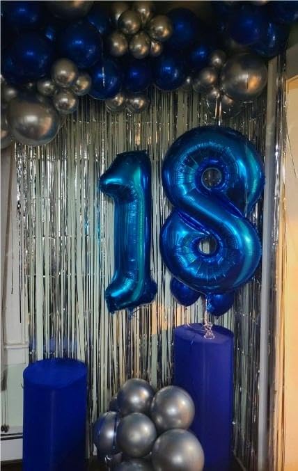 Blue Jumbo Number 100 Balloon 40 Inch, Baby or Special Celebration 100 Days 100th Birthday Balloons Supplies, Foil Helium Birthday Giant Balloon Decorations