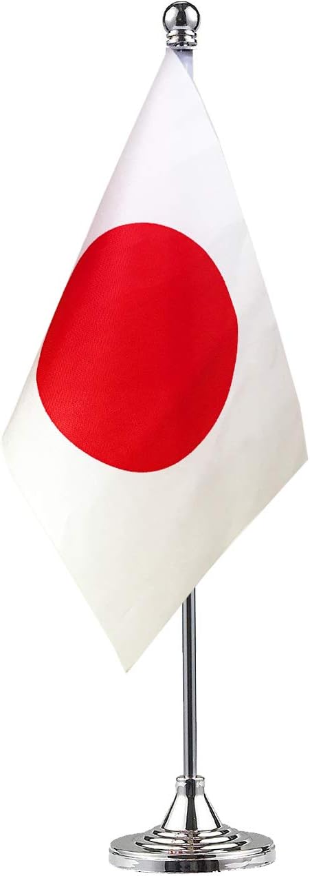 GentleGirl Japan Flag Japanese Flags, Small Mini Japanese Desk Office Table Flag on Stick Stand Base,Festival Events Celebration,Home Decoration