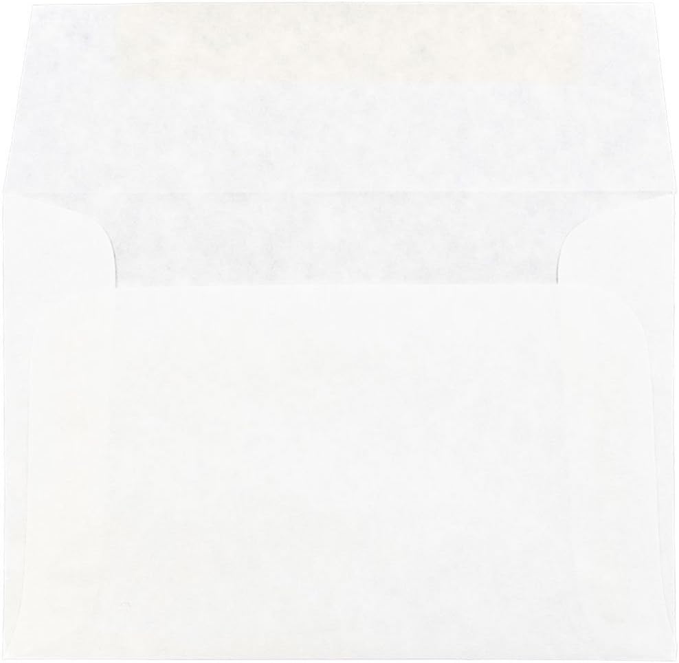 JAM PAPER 4Bar A1 Parchment Invitation Envelopes - 3 5/8 x 5 1/8 - White Recycled - 50/Pack