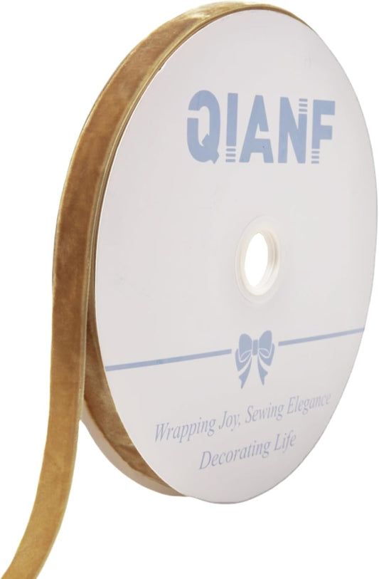 Vintage Khaki Velvet Ribbon, 5/8 Inch X 25Yd