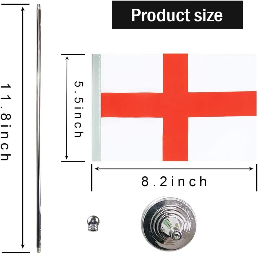 England Flag English Flags, Small Mini English Desk Flag, Used for Table Office Classroom Home Patriotic Events Decorations