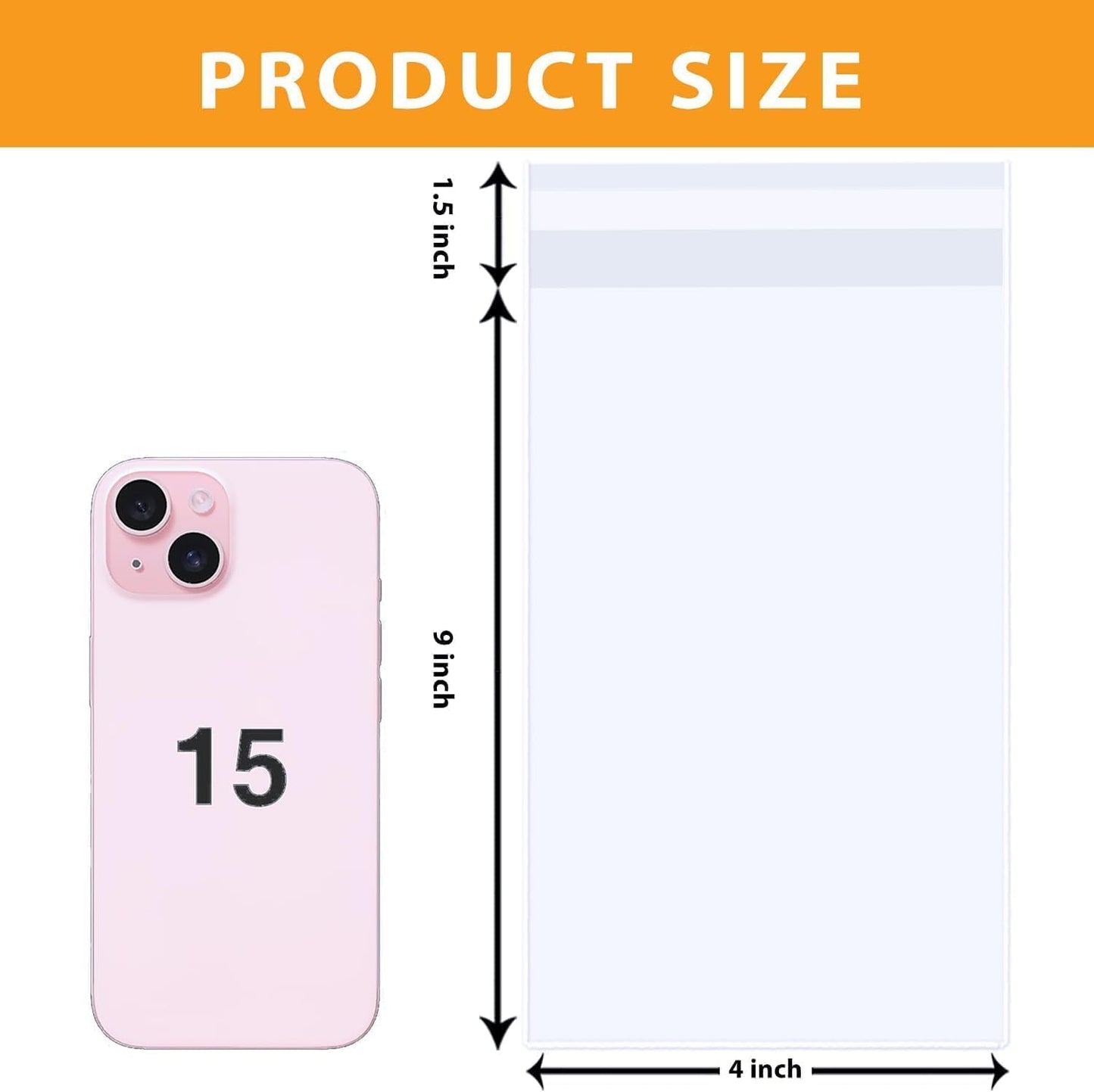 PigPotParty 4''x 9" Clear Plastic Cellophane Gift Wrap Bags, 100 Pcs Small Self Sealing Cookie Bags for Gift, Party favor, Candy, Treat, Goodies, Snack, Self Adhesive Resealable