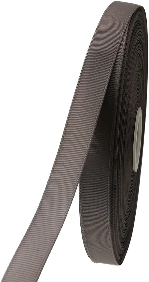 Jesep One Roll 100 Yards Soild Grosgrain Ribbon Boutique Gift Wrapping Package Ribbon, DIY Crafts Bow Hair Headband Accessories Assorted Ribbon#09 (3/8" 10mm, Gray)