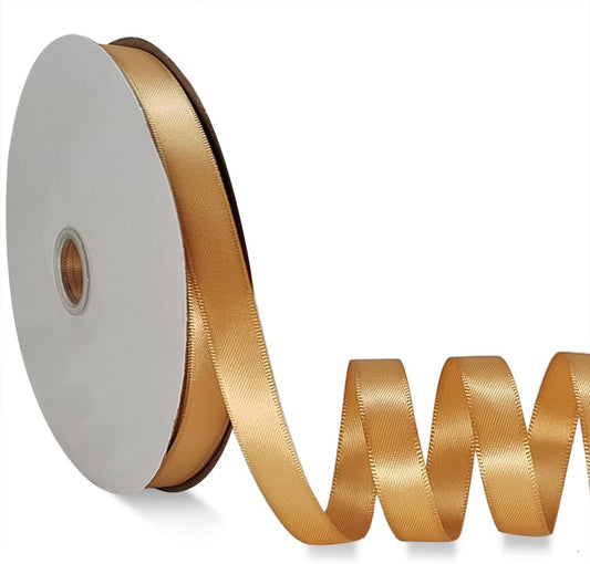 Old Gold Satin Ribbon Double Faced Satin 1/2 inch x 55 Yards Polyester Ribbon for Gift Wrapping Crafts Wedding Decoration Bows Ornaments Party Bouquet Floral Arrangement