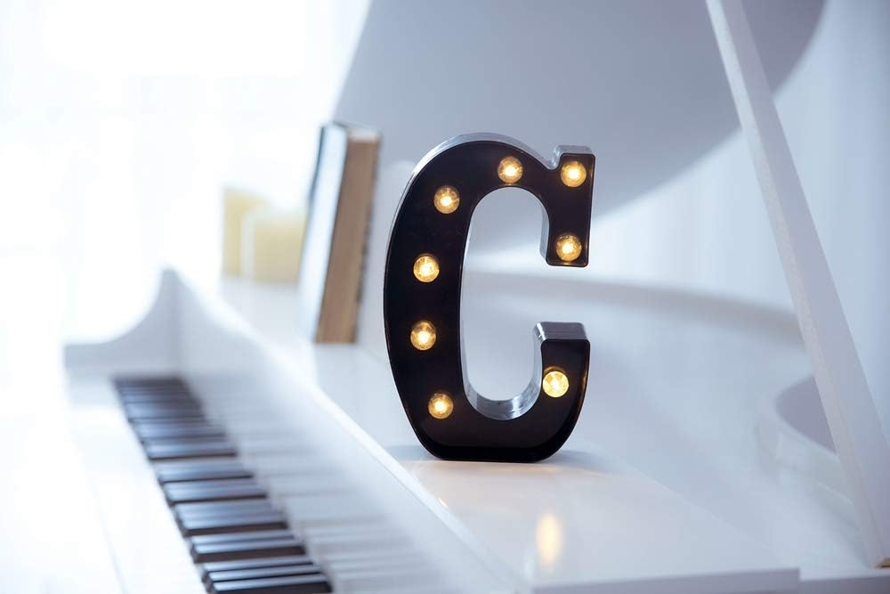 Foaky Black LED Marquee Number Lights Sign Light Up Marquee Number Lights Sign for Night Light Wedding Birthday Party Battery Powered Christmas Lamp Home Bar Decoration