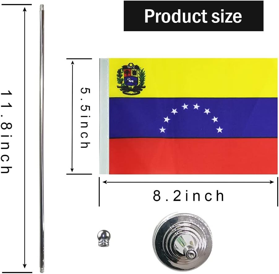 Venezuela Flag Venezuelan Flags, Small Mini Venezuelan Desk Flag, Used for Table Office Classroom Home Patriotic Events Decorations