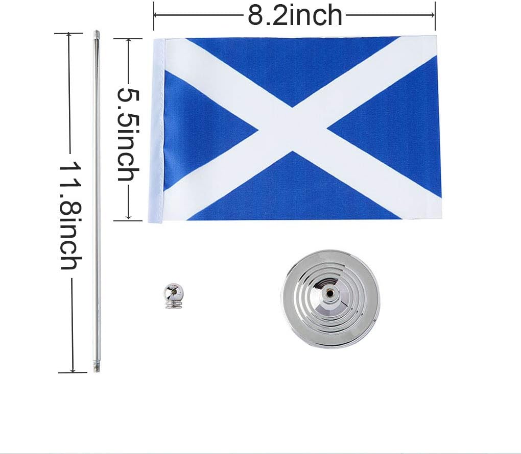 Scotland Flag Scottish Flags, Small Mini Scottish Desk Flag, Used for Table Office Classroom Home Patriotic Events Decorations