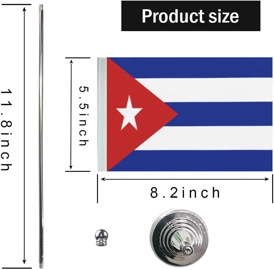 Cuba Flag Cuban Flags, Small Mini Cuban Desk Flag, Used for Table Office Classroom Home Patriotic Events Decorations