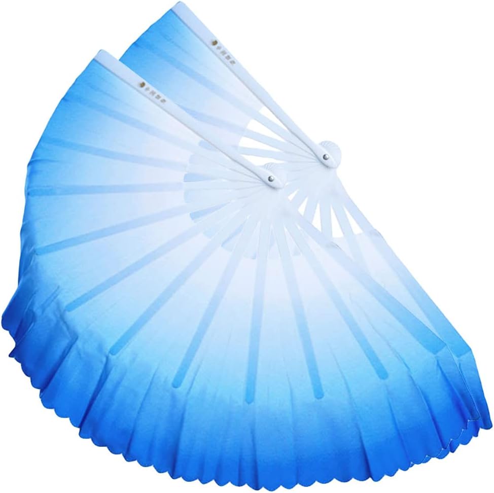 ZooBoo 2Pcs Traditional Chinese Folding Dance Fan - Elegant Taichi Kungfu Performance Accessory