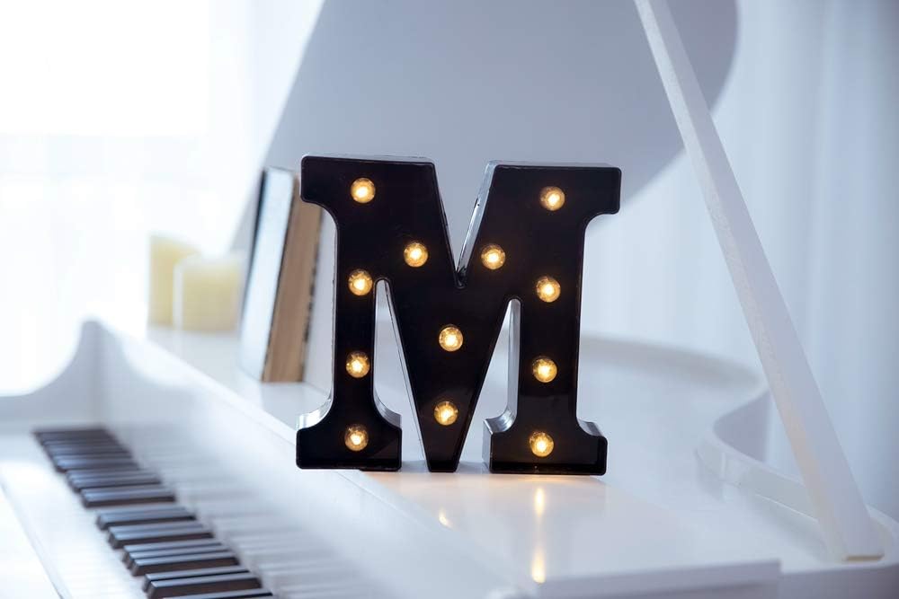 Foaky Black LED Marquee Number Lights Sign Light Up Marquee Number Lights Sign for Night Light Wedding Birthday Party Battery Powered Christmas Lamp Home Bar Decoration