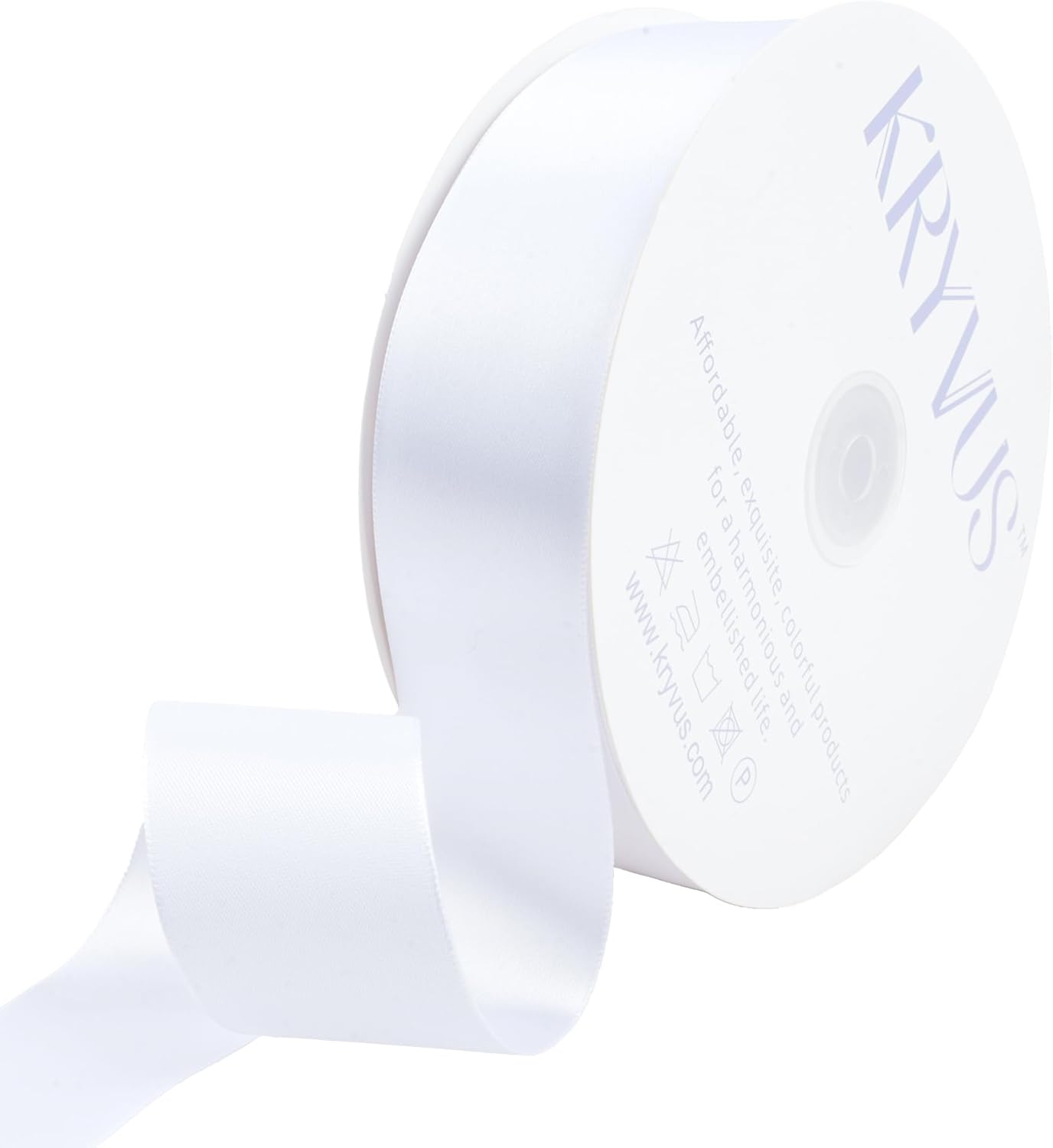 White Satin Ribbon 1-1/2 inch X Continuous 100 Yards, Single Face Polyester Ribbon Perfect for Gift Wrapping, Flower Bouquet, Wedding Decor, Crafts, Bow Making, Sewing and More